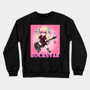 Rockstar Girl, Rock & Roll Girl, Cute Girl, Girl Power Crewneck Sweatshirt